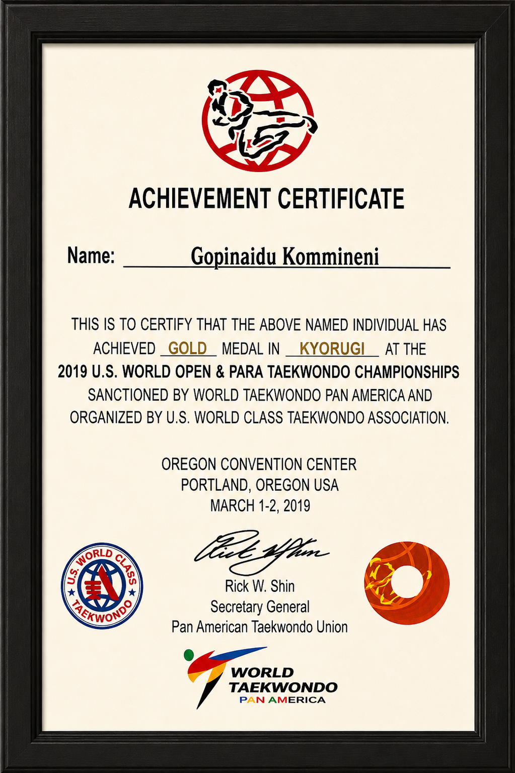 Master Gopi Naidu Nobel Seva Ratna Award 2020 Best Taekwondo Master
