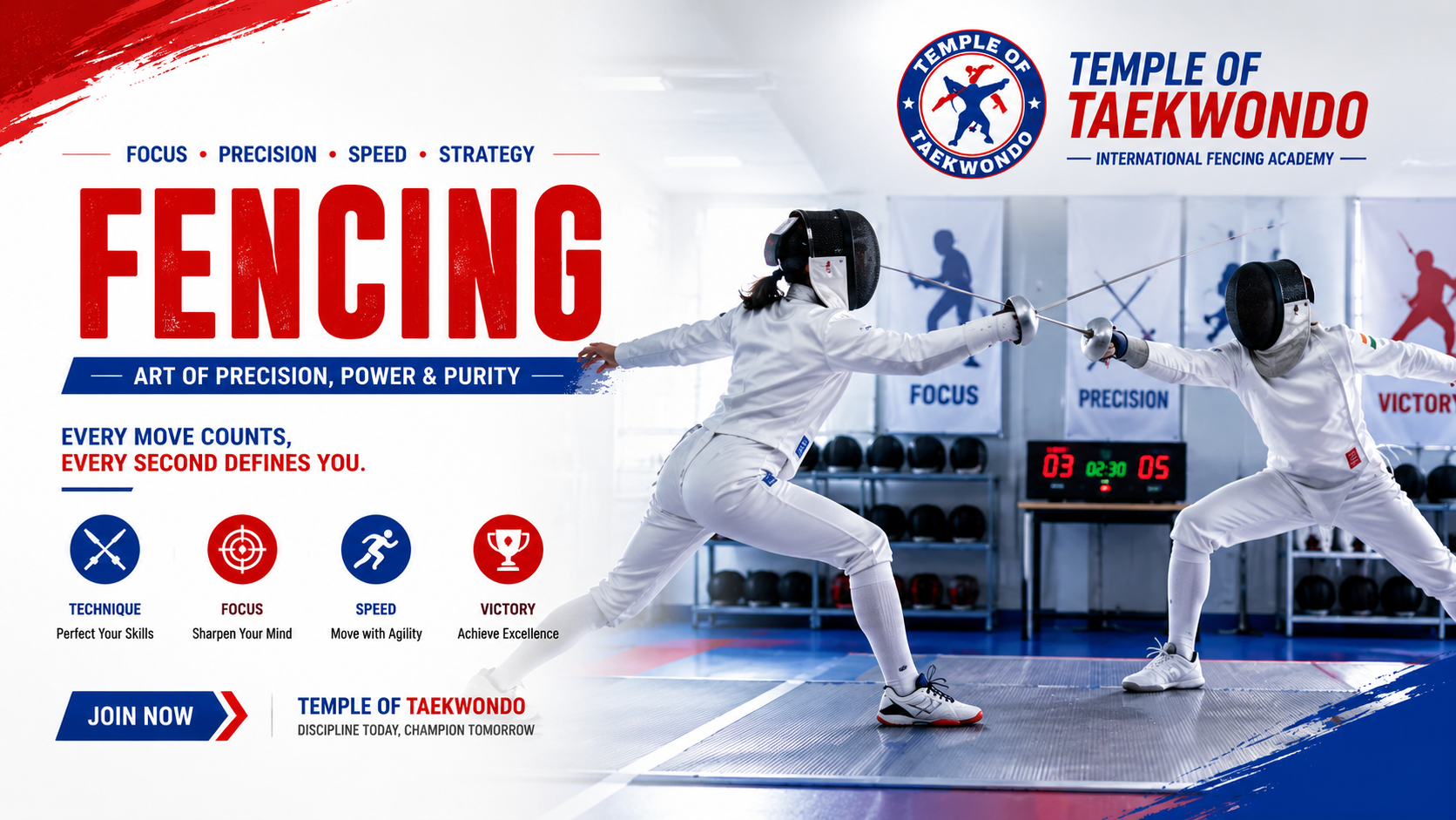 Fencing training at Temple of Taekwondo Academy Tirupati
