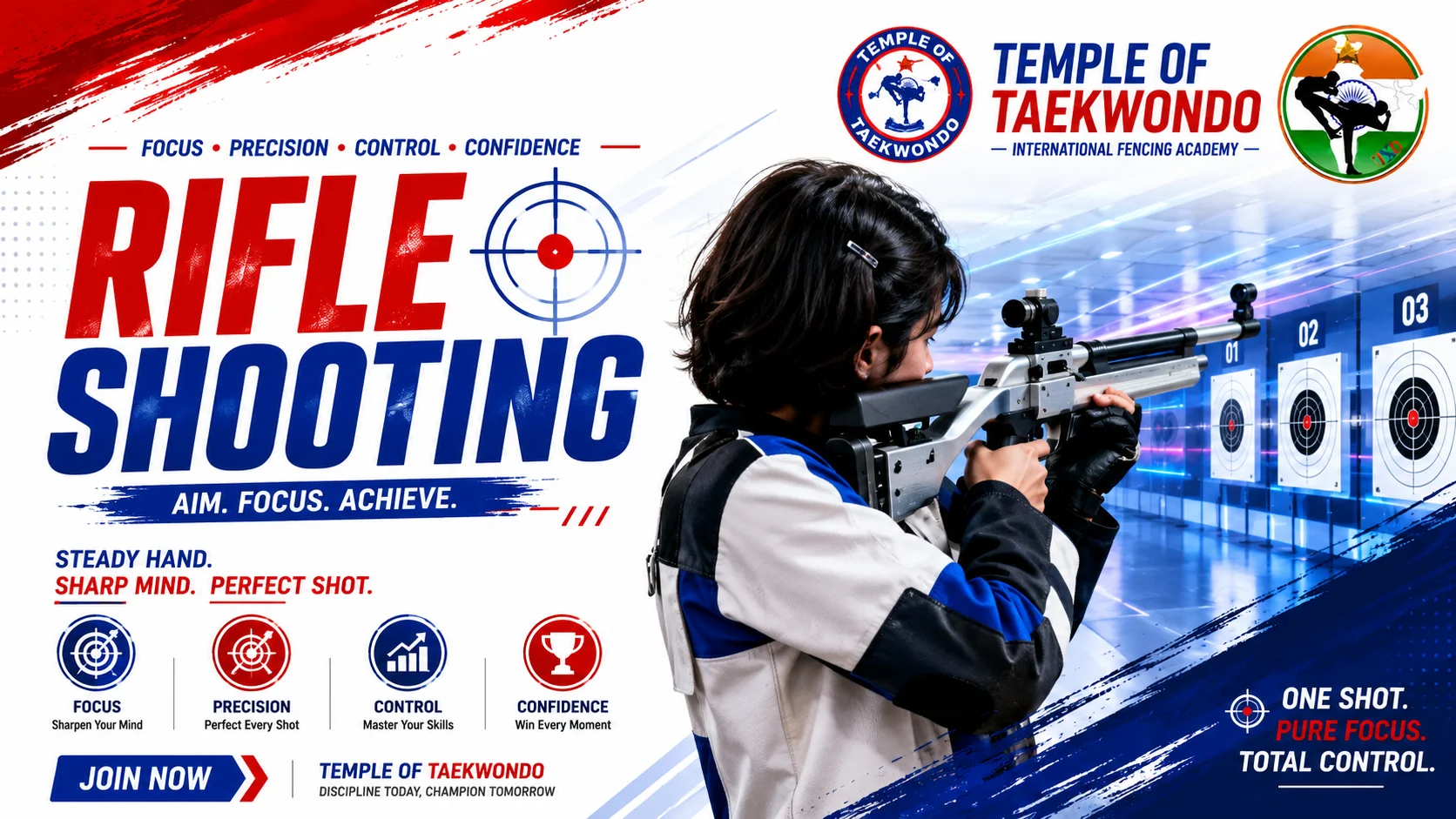Rifle Shooting training at Temple of Taekwondo Academy Tirupati